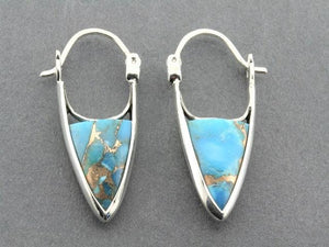 turquoise and bronze silver earrings