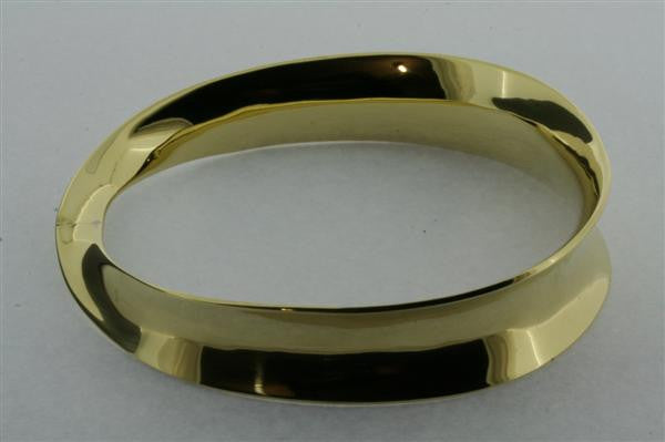 twisted concave bangle - brass - Makers & Providers