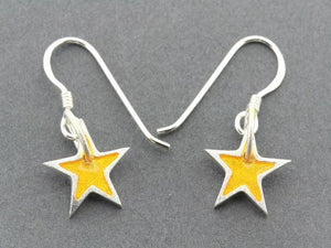 sterling silver and enamel star earrings