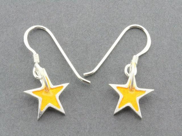 sterling silver and enamel star earrings