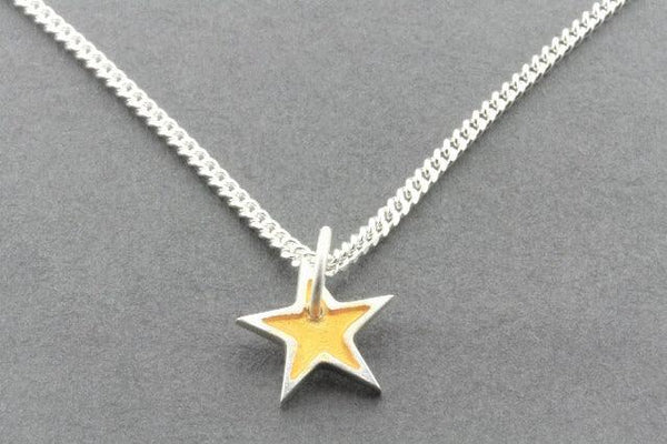 yellow star pendant necklace - sterling silver